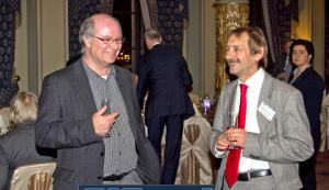 John with Johan Van Hoorde - EFNIL conference dinner Oct 2012
