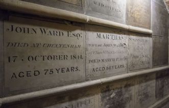 A view down one of the aisles in the crypt