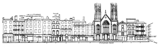 Upper Ormond Quay in 1850