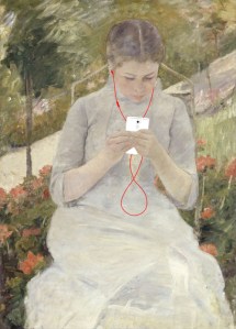 Based on Girl in the Garden, by Mary Cassatt (1880-82). ART X SMART Project by Kim Dong-kyu, 2013.